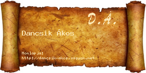 Dancsik Ákos névjegykártya