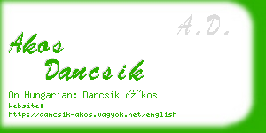 akos dancsik business card